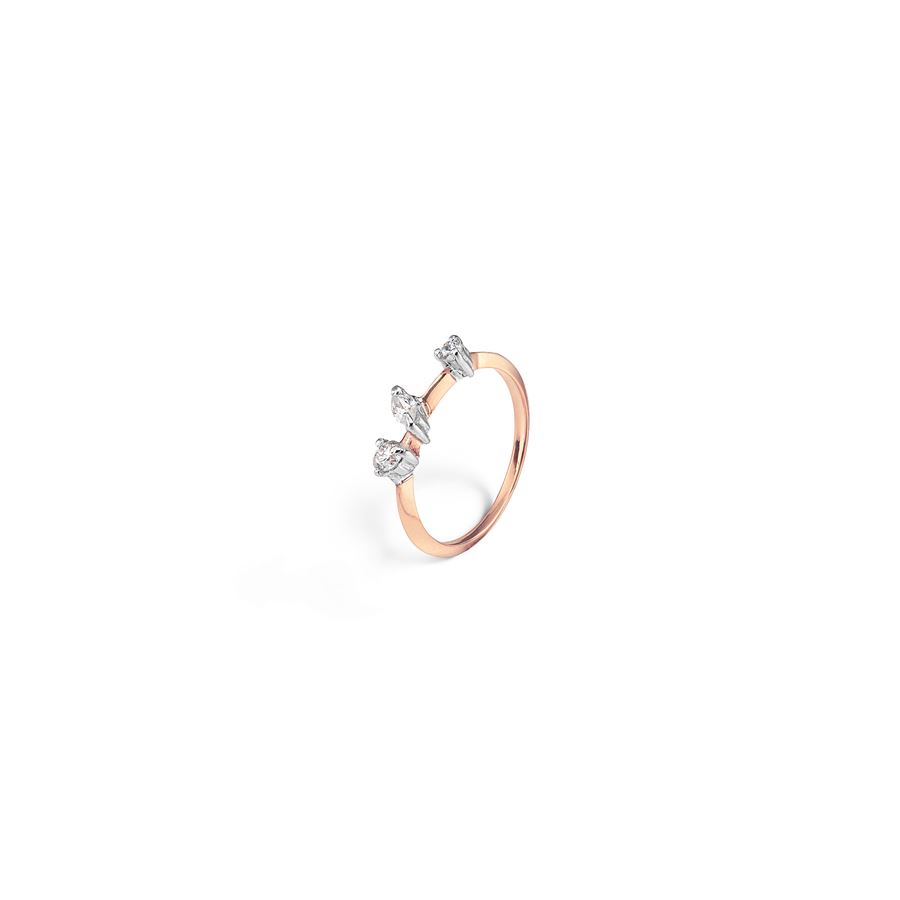 Anello 'Balance' oro rosa con marquise BALANCE | AN 9R1MQ 2TO CT.0.09+0.08+0.02